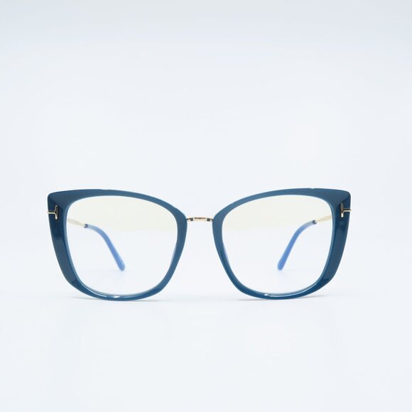 Tom Ford TF 5816-B 089 53mm Blue Teal and Gold, New Women's Eyeglasses. - Picture 4 of 7